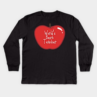 World's Best Teacher Apple Kids Long Sleeve T-Shirt